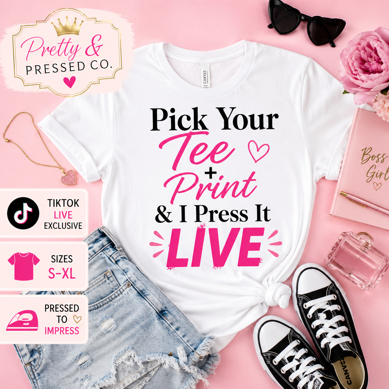 TikTok Live Custom Tee Order | Pick Your Tee + Print